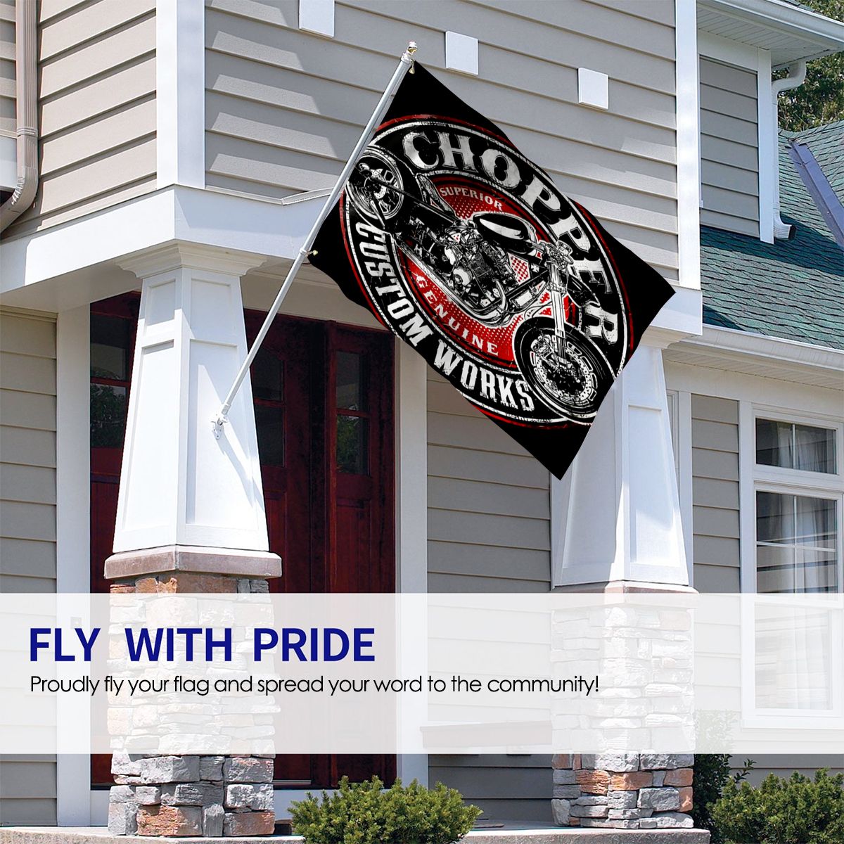 Chopper Custom Works Flag for Decoration