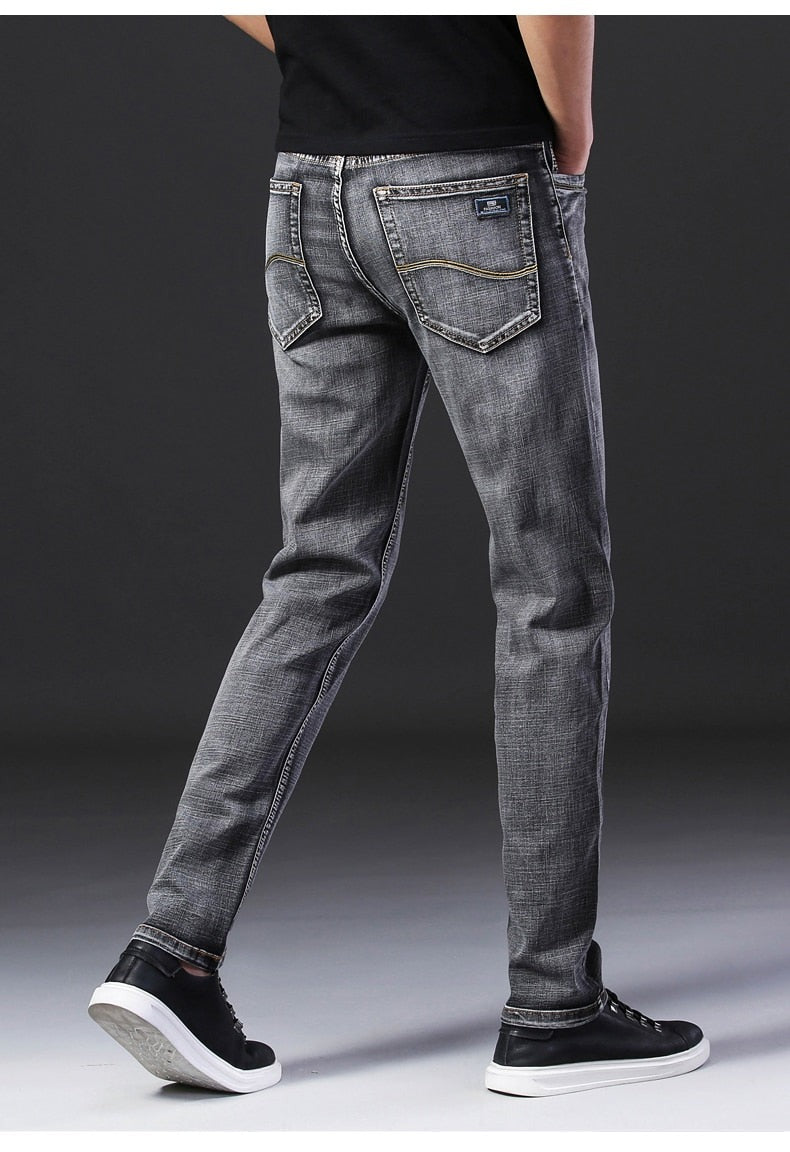Classic Style Casual Advanced Stretch Denim Trousers