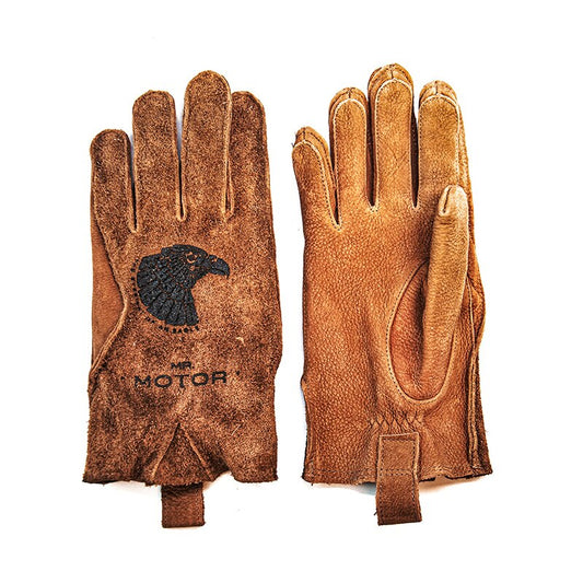 Retro Frosted Cowhide Leather Motorcycle Gloves