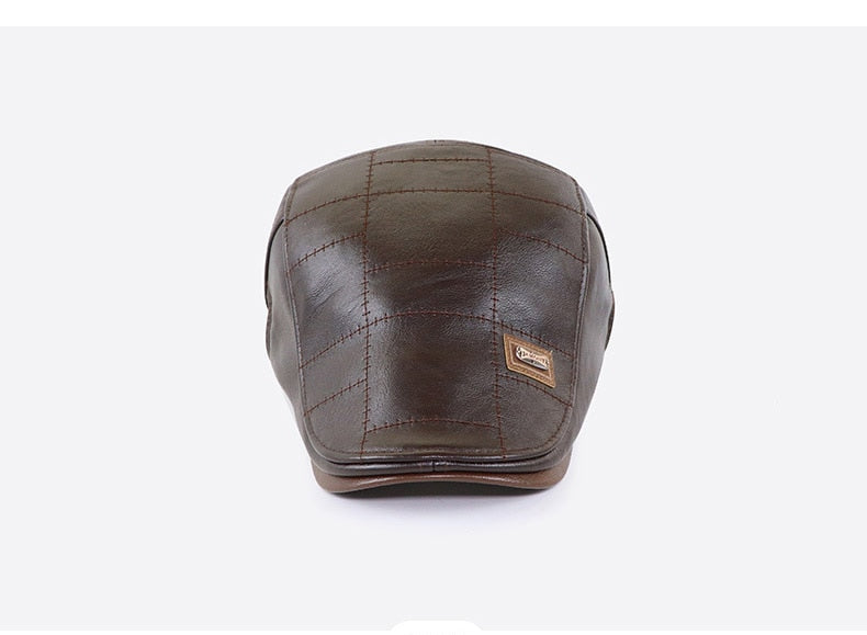 Retro PU Leather Beret Hats