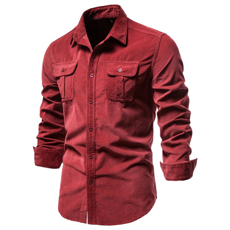 Corduroy Cotton Casual Slim Fit Shirt