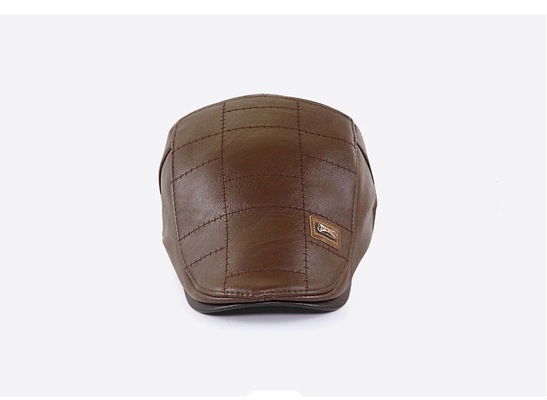 Retro PU Leather Beret Hats