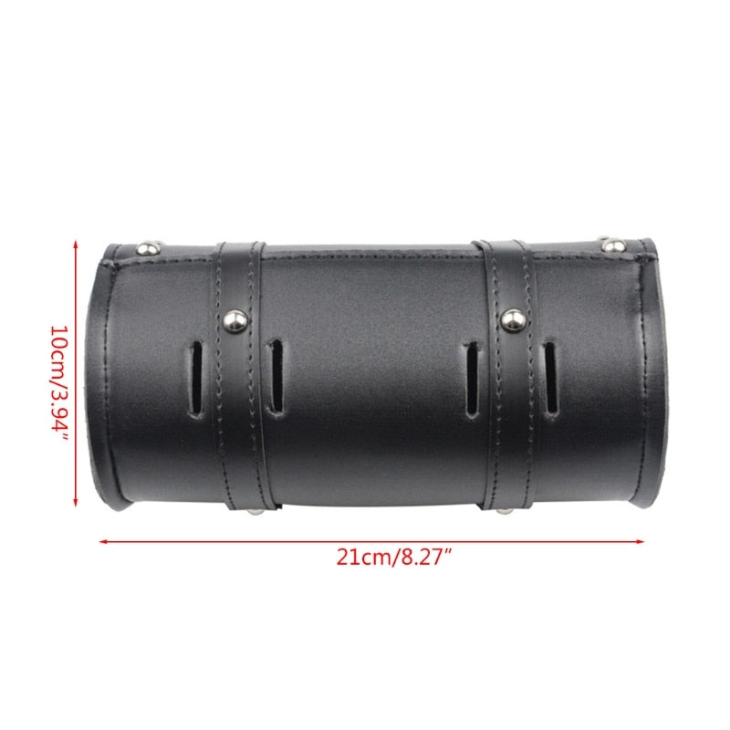 Universal Motorcycle PU Leather Black Handlebar Bag