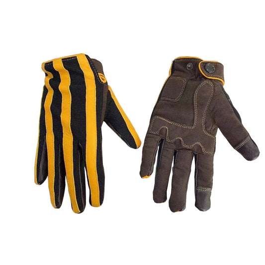Genuine Leather Prisoner Stripe Gloves
