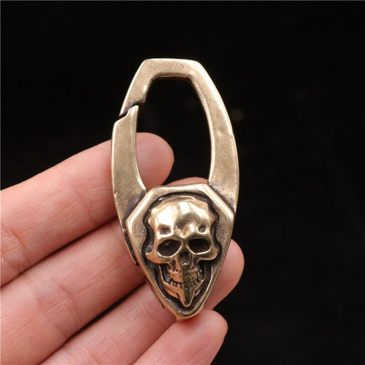 Vintage Punk Copper Skull Keychain