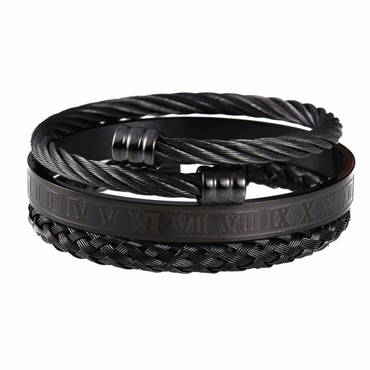 Luxury 3pcs/Set Stainless Steel Bracelet