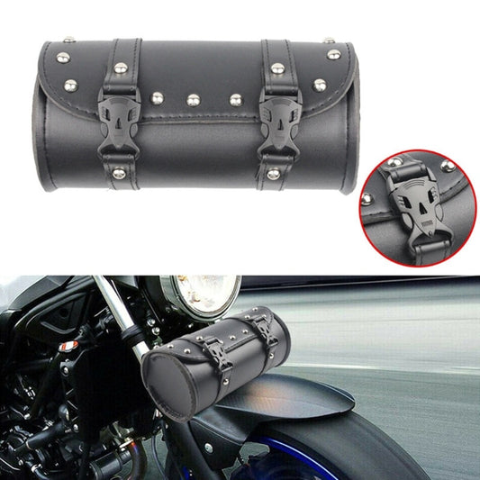 Universal Motorcycle PU Leather Black Handlebar Bag