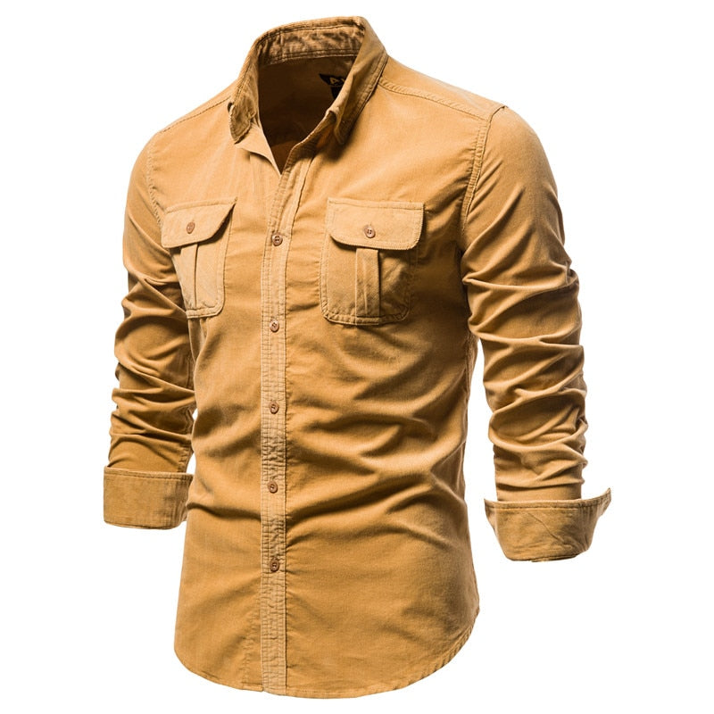 Corduroy Cotton Casual Slim Fit Shirt