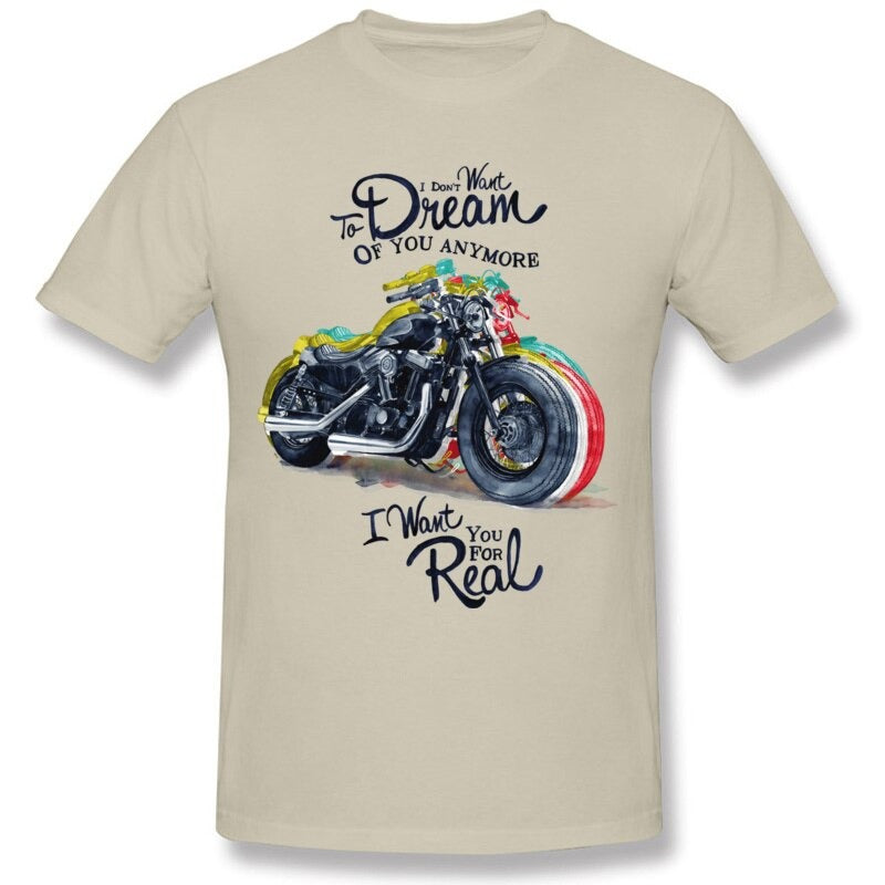 H D Motorcycle Design Cotton T-Shirt