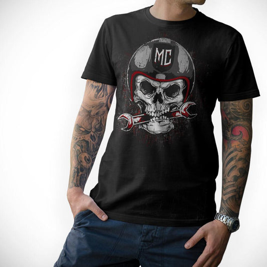 Biker Skull Wrench Motorcycle T-Shirt