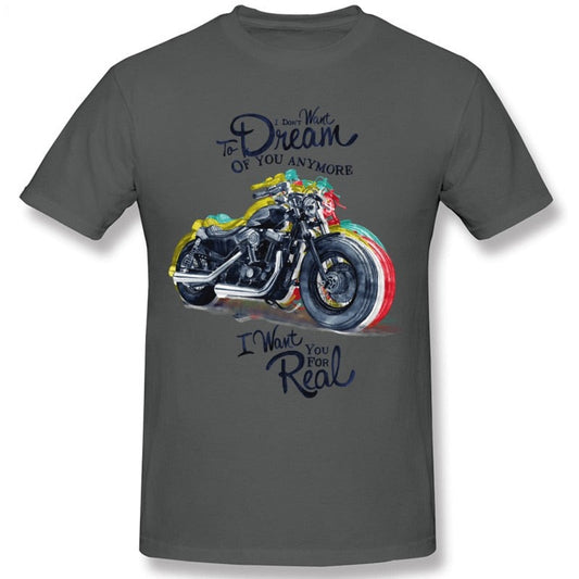 H D Motorcycle Design Cotton T-Shirt