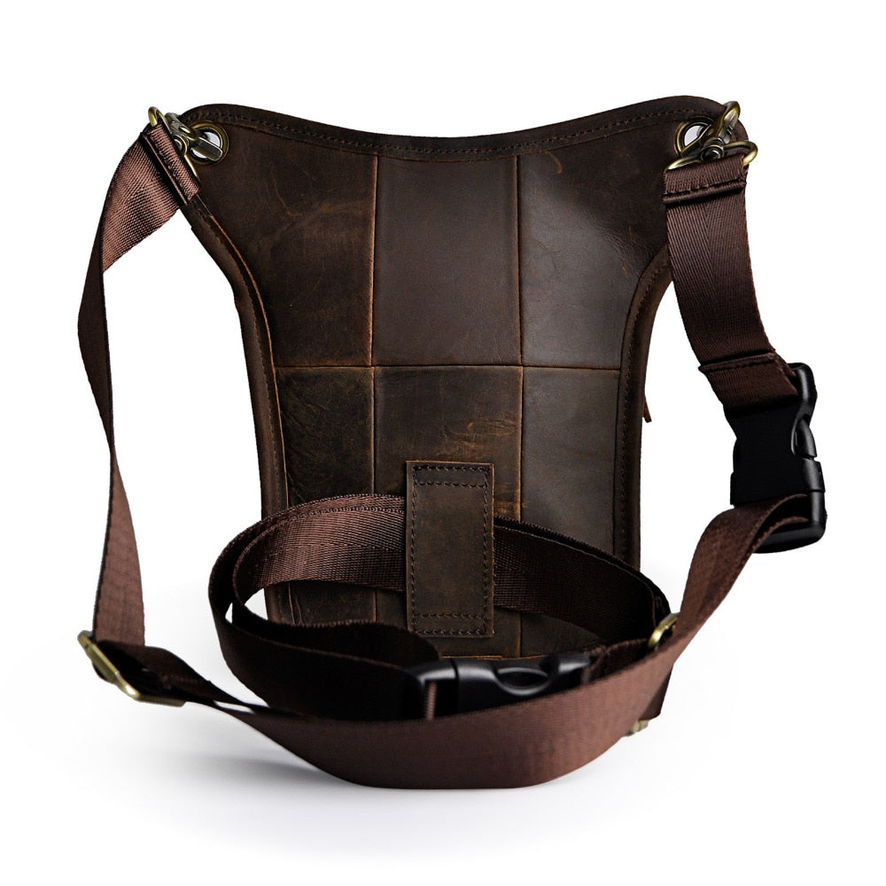 Crazy Horse Leather Multi-function Leg Bag