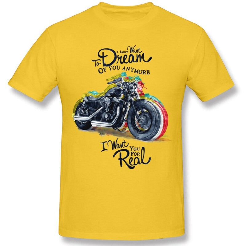 H D Motorcycle Design Cotton T-Shirt