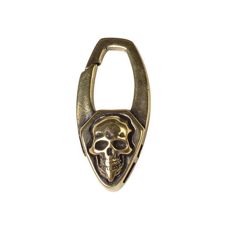 Vintage Punk Copper Skull Keychain