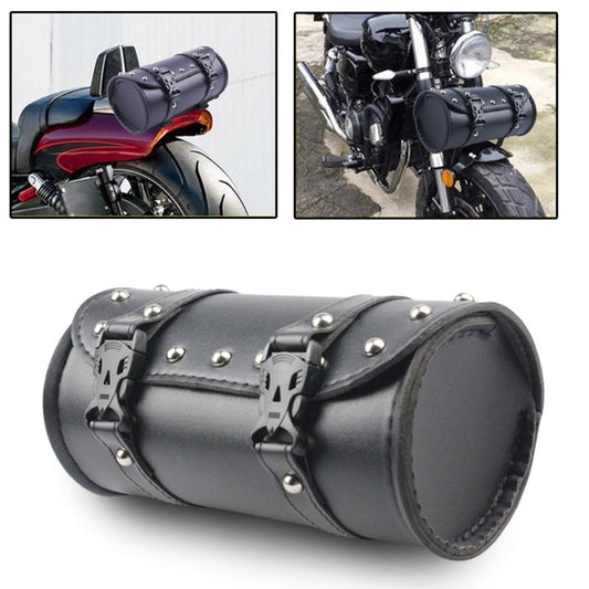 Universal Motorcycle PU Leather Black Handlebar Bag