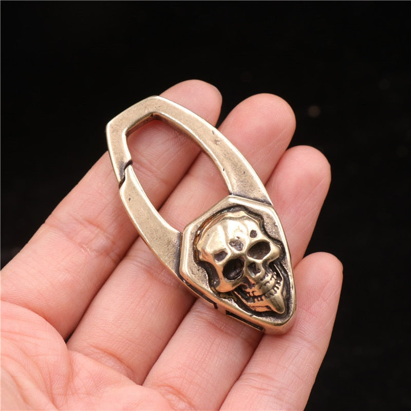 Vintage Punk Copper Skull Keychain