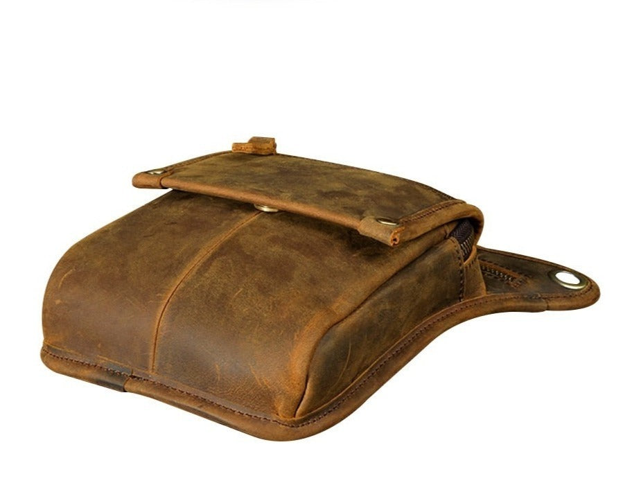 Crazy Horse Leather Multi-function Leg Bag