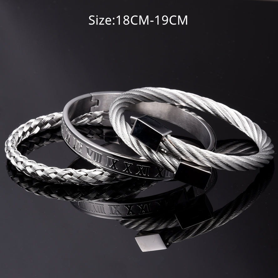 Luxury 3pcs/Set Stainless Steel Bracelet