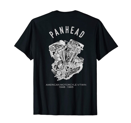 Black PanHead V-Twin Engine  T-Shirt