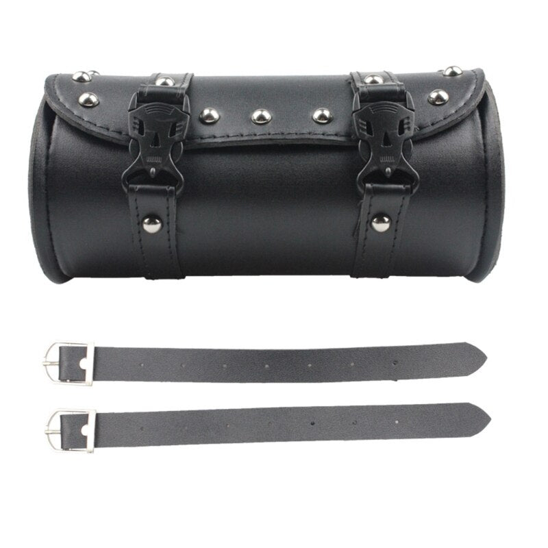 Universal Motorcycle PU Leather Black Handlebar Bag