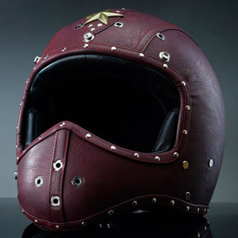 Punk Retro Motorcycle Leather Helmet