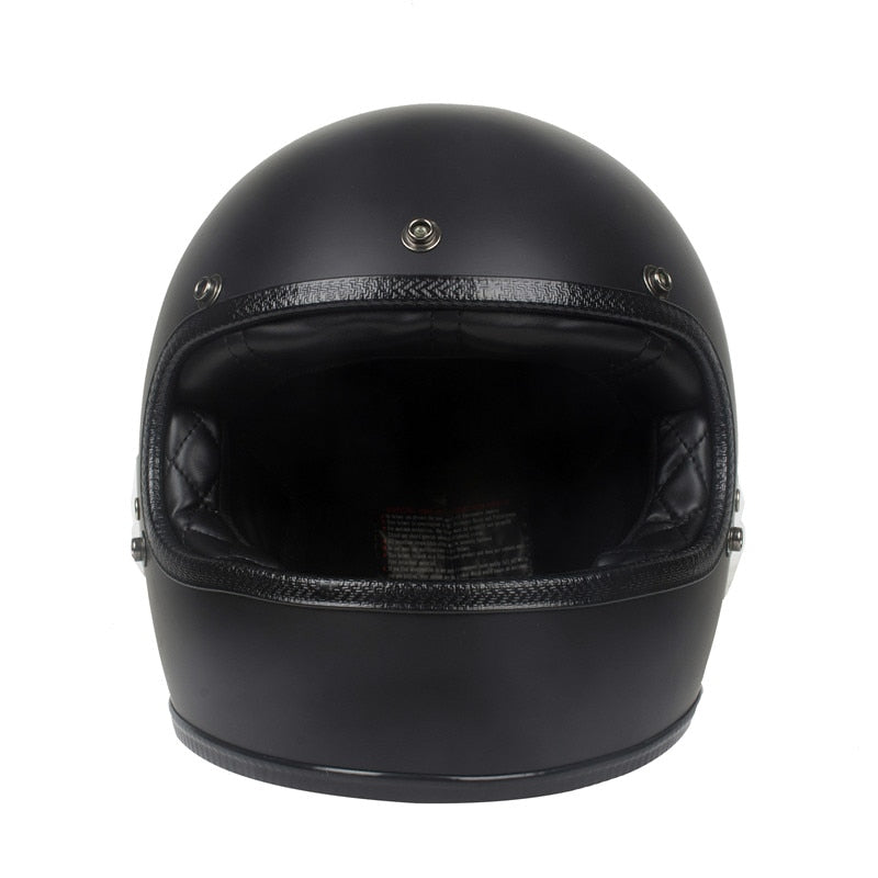 Matte Black Full Face Cruiser Vintage Motorcycle Helmet