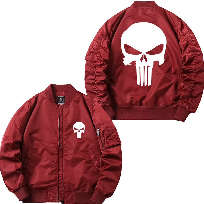 Punisher Skull Flying Zipper Bomber Jacket