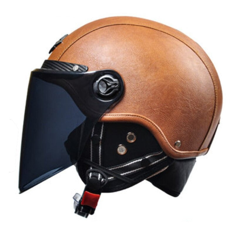 Retro Motorcycle Spike Visor Half Face Helmet