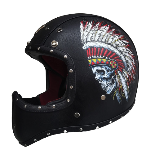 Punk Retro Motorcycle Leather Helmet