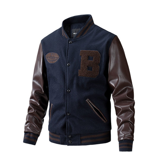 Embroidered Patchwork Thin Cotton Baseball Jacket