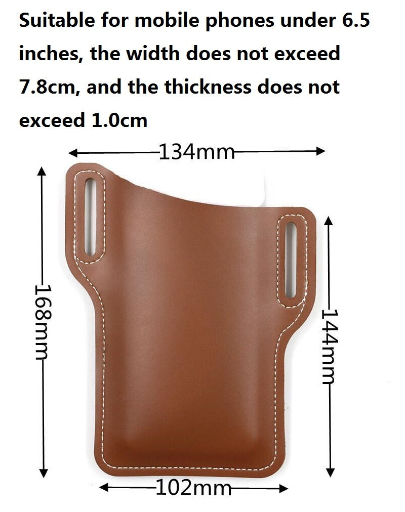 Phone Case Loop Holster Belt Waist Leather Bag