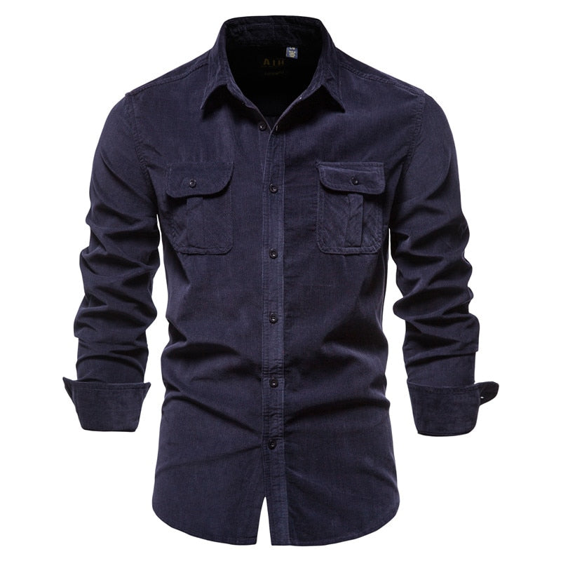 Corduroy Cotton Casual Slim Fit Shirt