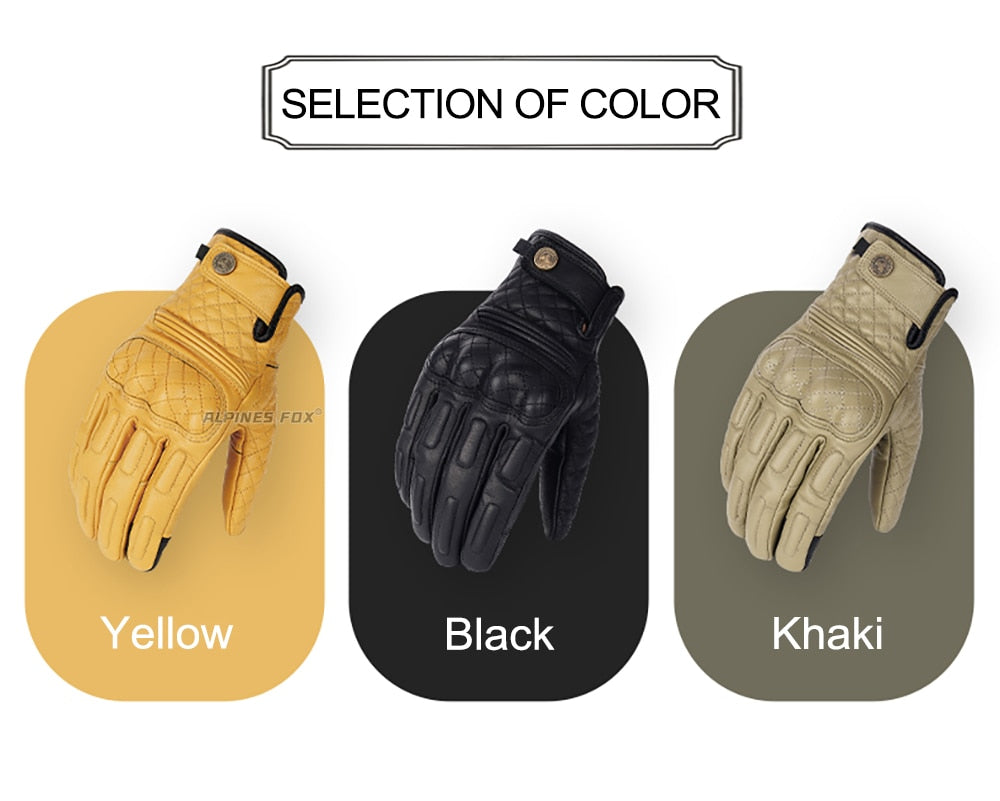 Retro Leather Vintage Motorcycle Gloves