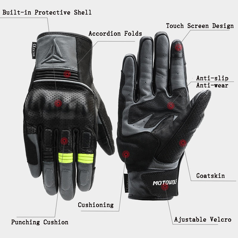 Retro Real Leather Motorcycle Gloves