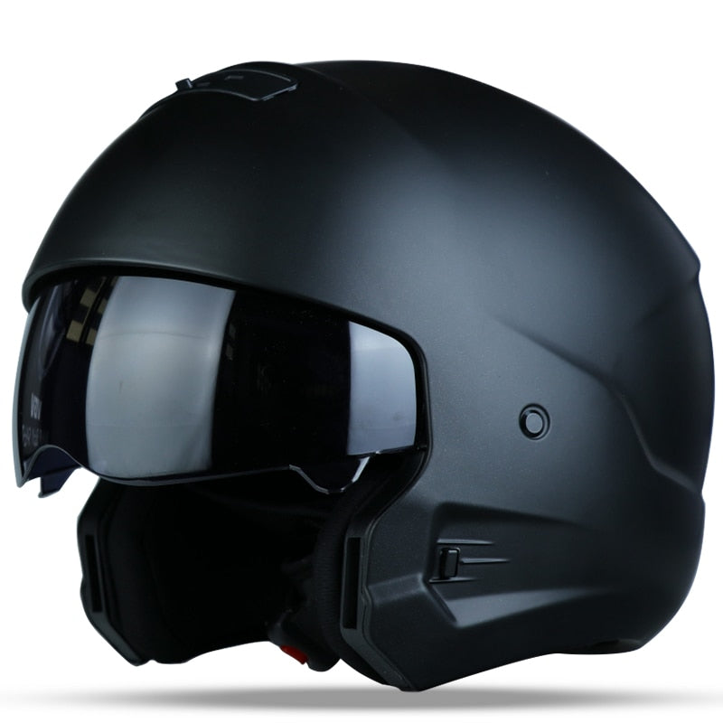 Matte Black Adjustable Motorcycle Helmet