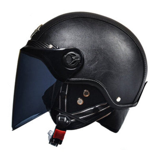 Retro Motorcycle Spike Visor Half Face Helmet