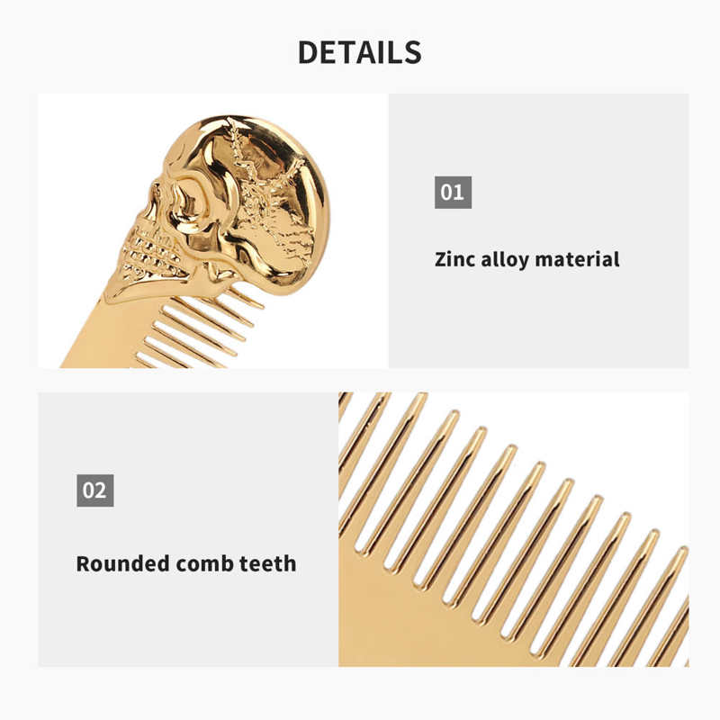 Zinc Alloy Skull Pattern Hair Styling Comb