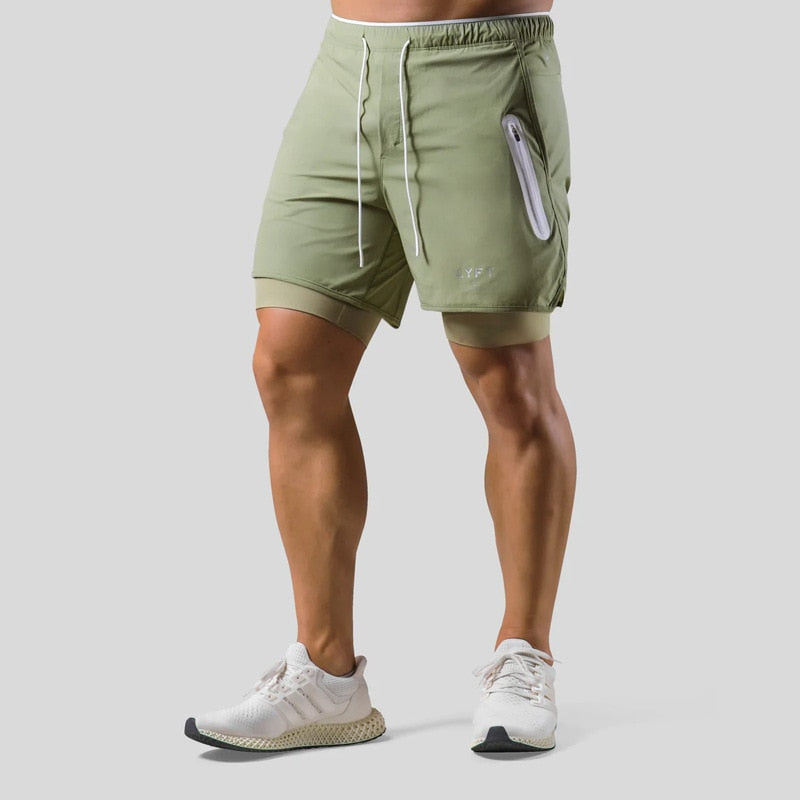 Double Layer Quick Dry Sports Style Shorts