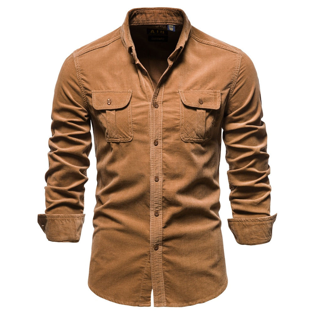 Corduroy Cotton Casual Slim Fit Shirt