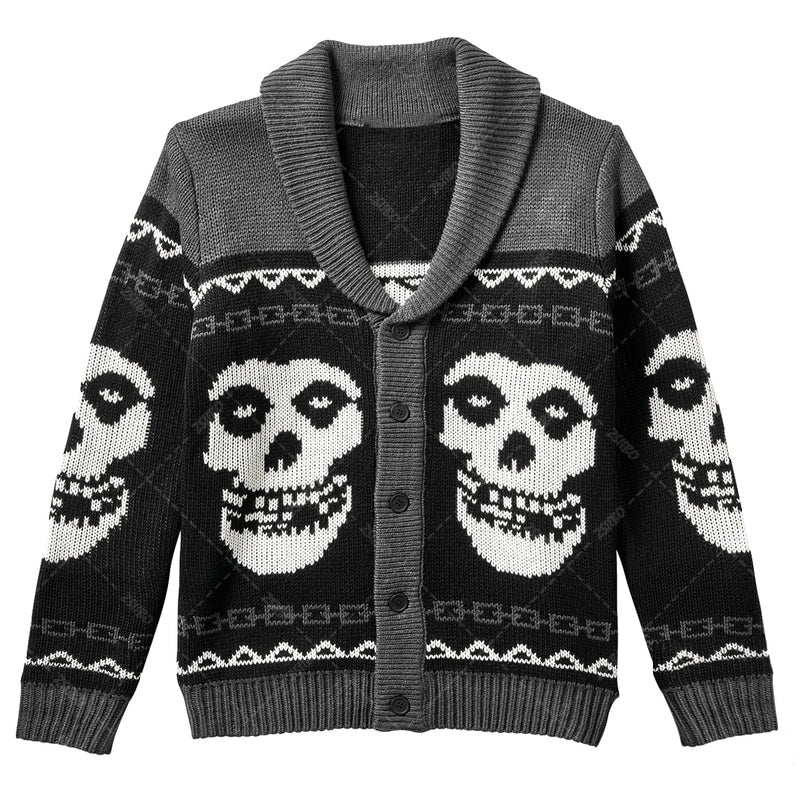 Gothic Ghost Pattern Skull Sweater