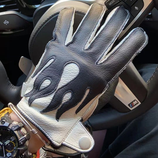 Locomotive Retro Sports Leather Gloves