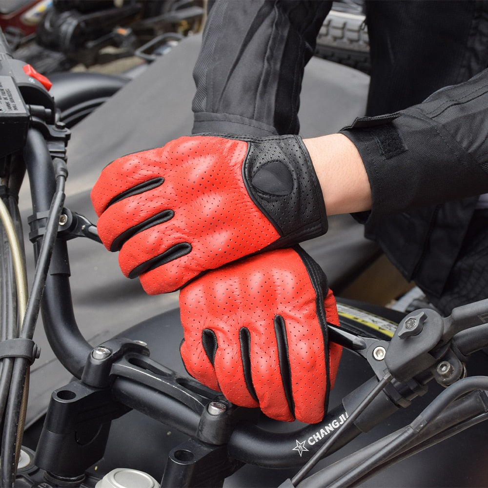 Classic Vintage Motorcycle Leather Gloves