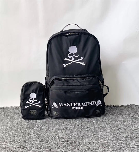 Black Skull Backpack with Small Bag