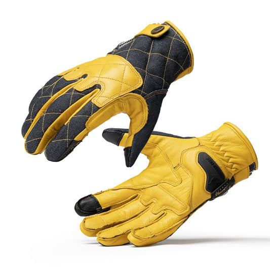Denim Leather Designer Motorcycle Gloves