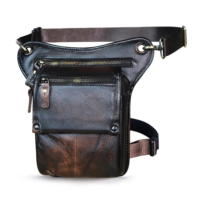 Crazy Horse Leather Multi-function Leg Bag