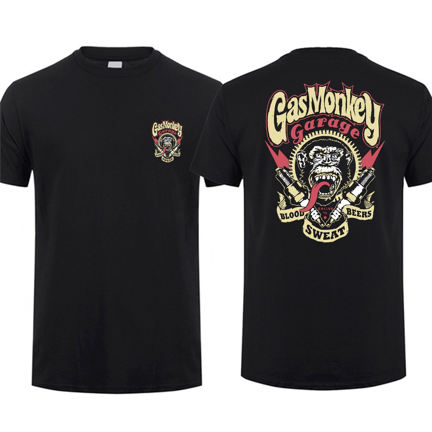 Black Double-sided Print Gas Monkeys Garage T-shirt