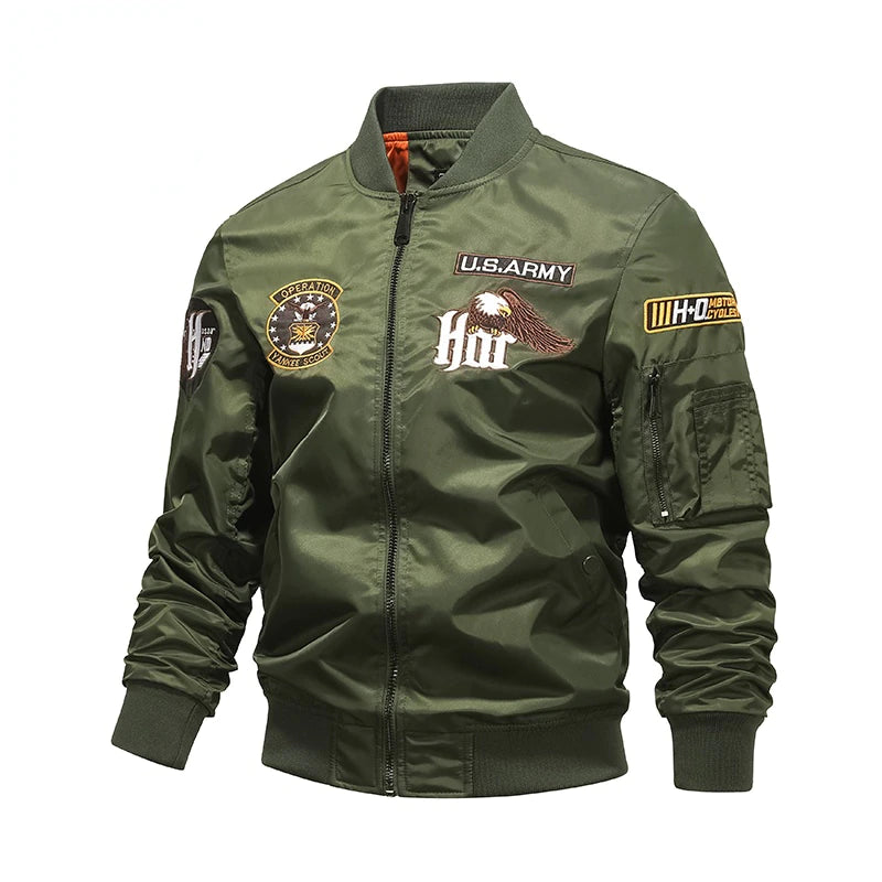 H D Bomber Jacket with HOG Embroidery Work