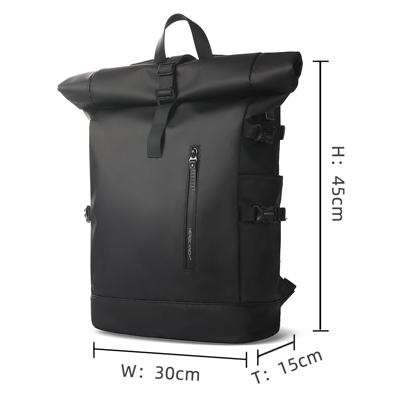 Black Waterproof USB Charging Backpack