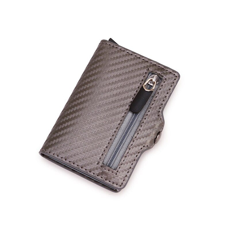 Carbon Fiber Anti Rfid Leather Credit Card Holders