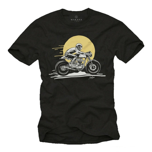 Black Caferacer Rider Cotton T-Shirt